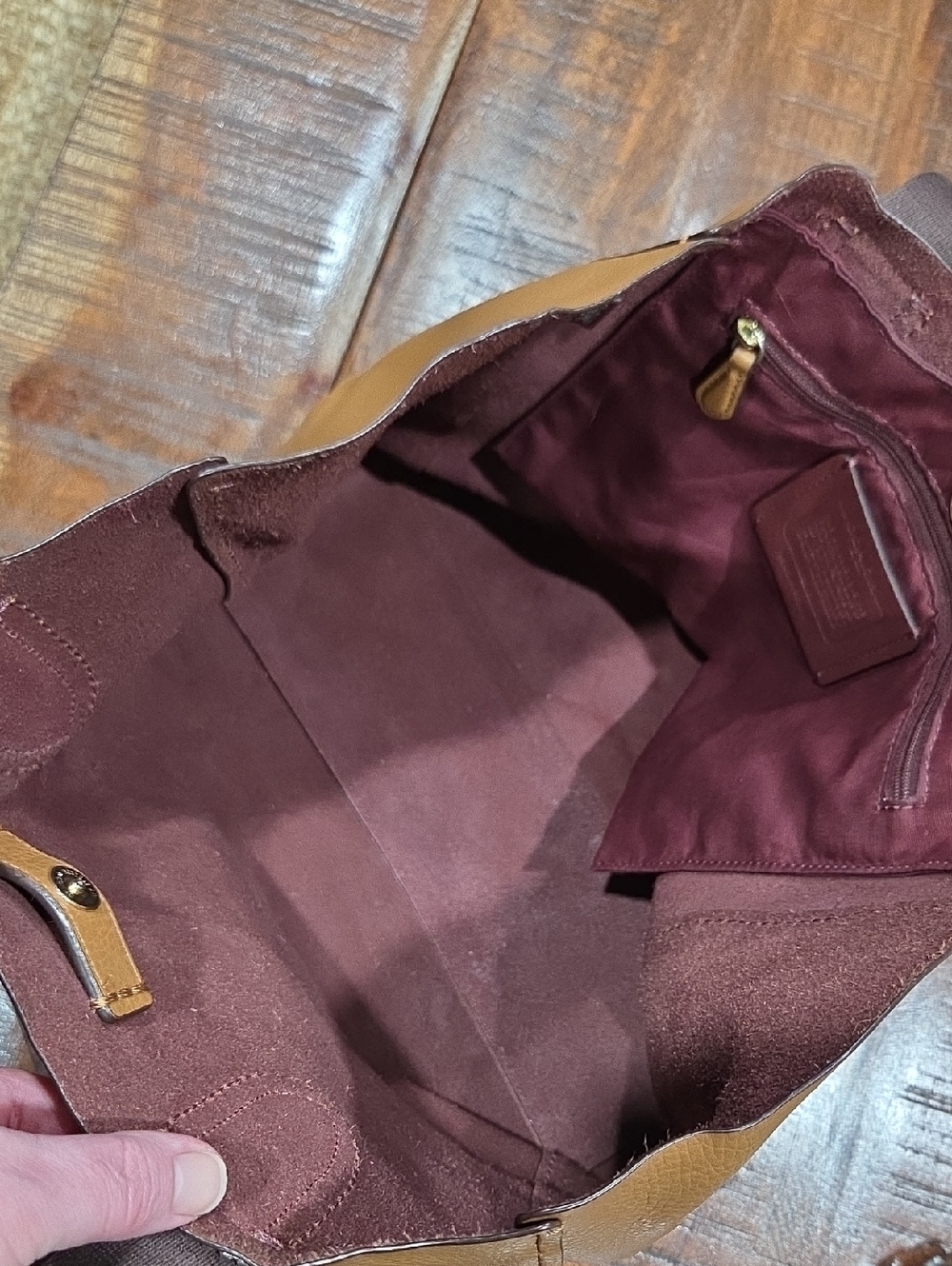 Coach Pebbled Leather Beige Tote - Picture 12 of 13